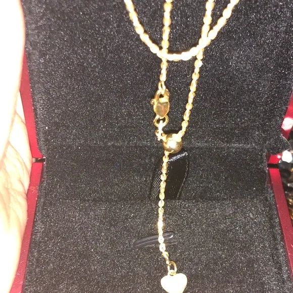 18k vermeil diamond cut adjustable chain Best Christmas birthday anniversary WOW - Picture 4 of 5